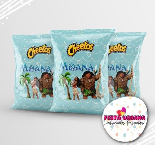 Saquinho para Salgadinho Personalizado Moana Personalizado | Festa Infantil