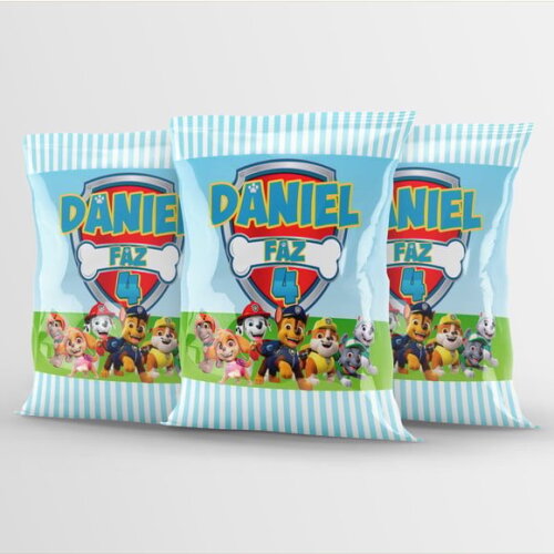 Saquinho para Salgadinho Personalizado Patrulha Canina Personalizado | Festa Infantil