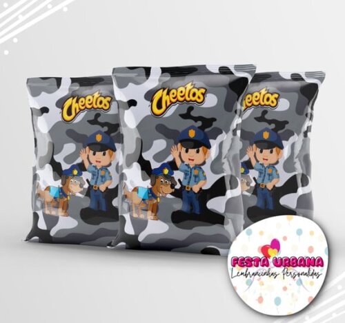 Saquinho para Salgadinho Personalizado Policia Militar Personalizado | Festa Infantil