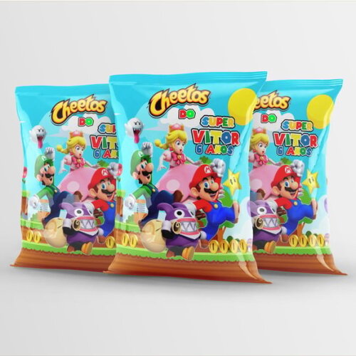 Saquinho para Salgadinho Personalizado Super Mario Personalizado | Festa Infantil