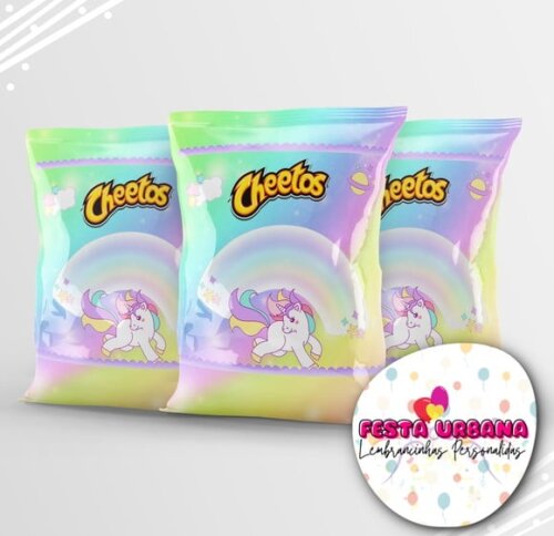 Saquinho para Salgadinho Personalizado Unicórnio Personalizado | Festa Infantil