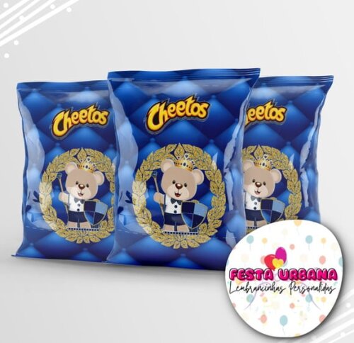 Saquinho para Salgadinho Personalizado Ursinho Realeza Personalizado | Festa Infantil
