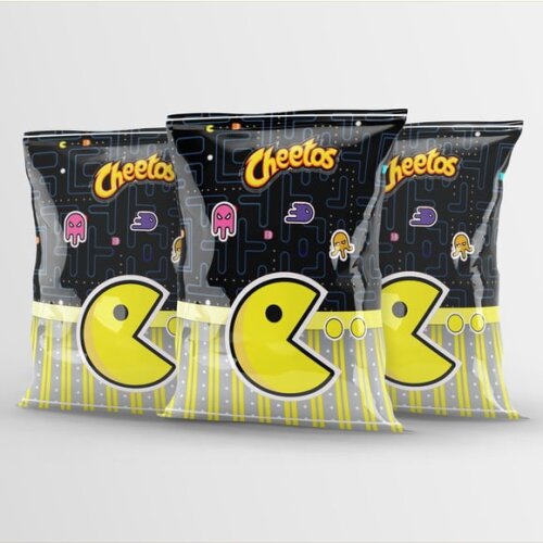 Saquinho para Salgadinho Personalizado Video Game Pacman Fliperama Pac Personalizado | Festa Infantil