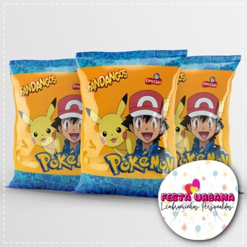 Saquinho para Salgadinho Pokémon Personalizado | Festa Infantil
