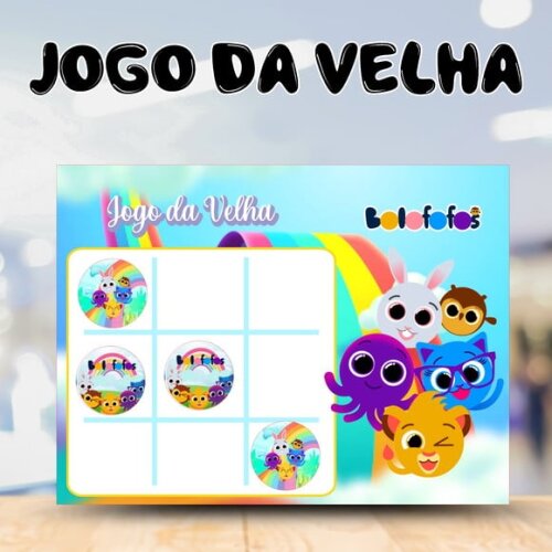 Jogo da Velha Bolofofos Personalizado | Lembrancinha Festa Infantil