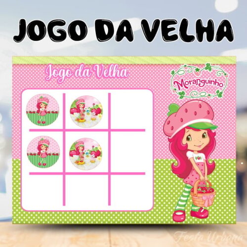 Jogo da Velha Moranguinho Personalizado | Lembrancinha Festa Infantil