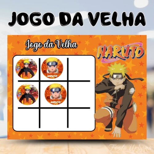 Jogo da Velha Naruto Personalizado | Lembrancinha Festa Infantil