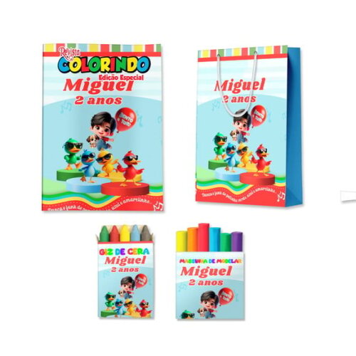 Kit Colorir com Massinha e Sacola Bento e Totó Patinhos | Lembrancinha Festa Infantil