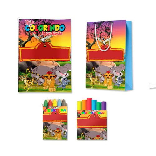 Kit Colorir com Massinha e Sacola Guarda do Leão | Lembrancinha Festa Infantil