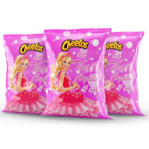 Salgadinho Personalizado Barbie | Cheetos ou Fandangos