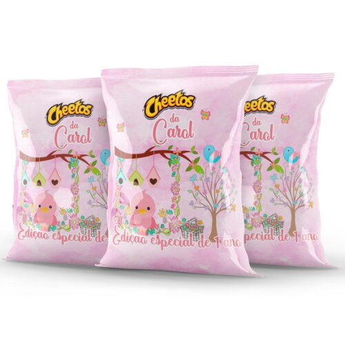 Salgadinho Personalizado Jardim de Passarinhos | Cheetos ou Fandangos