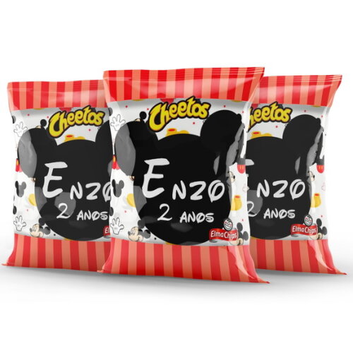 Salgadinho Personalizado Mickey | Cheetos ou Fandangos