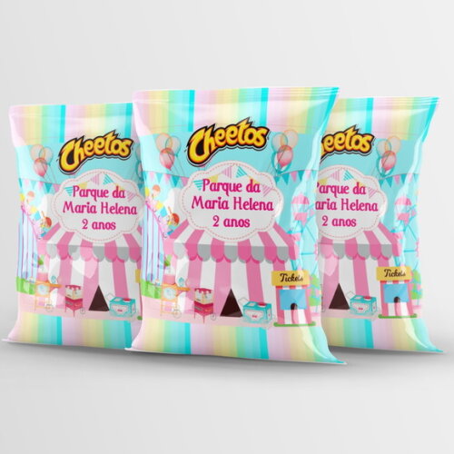 Salgadinho Personalizado Parque de Diversão | Cheetos ou Fandangos