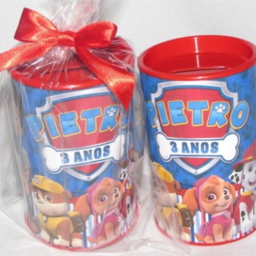 Kit Relógio e Cofrinho Personalizado Patrulha Canina | Lembranci