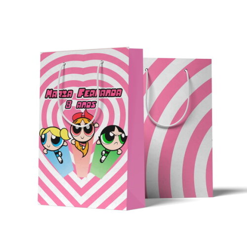 Sacolinha Personalizada G Meninas Super Poderosas | Lembrancinha Festa Infantil