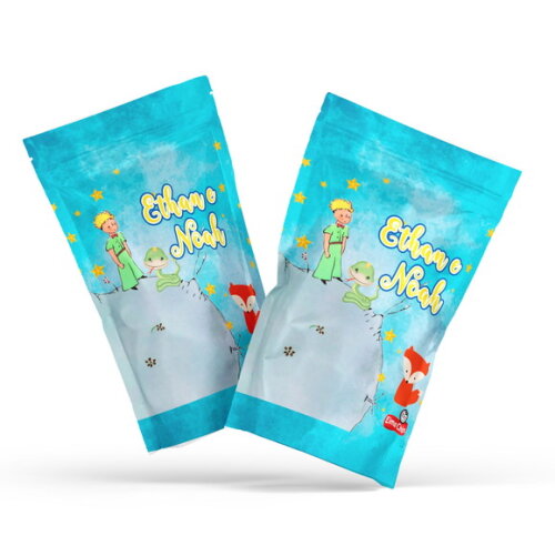 Saquinho Metalizado Personalizado Zip Lock Pequeno Príncipe | G 12 X20 cm | Lembrancinha Infantil