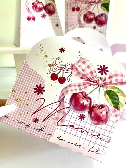 Kit 40 Caixinhas Personalizadas Cerejinha  | Lembrancinha Festa I