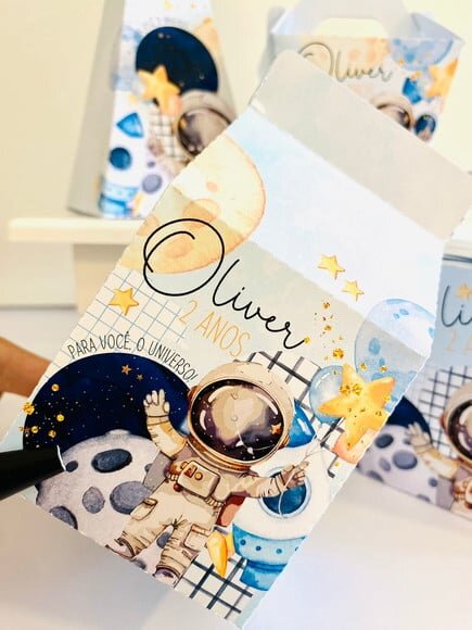 Kit Festa 20 Caixinhas Personalizadas Astronauta | Lembrancinha F