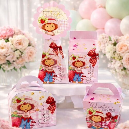 Kit Festa 20 Caixinhas Personalizadas Moranguinho | Lembrancinha Festa Infantil