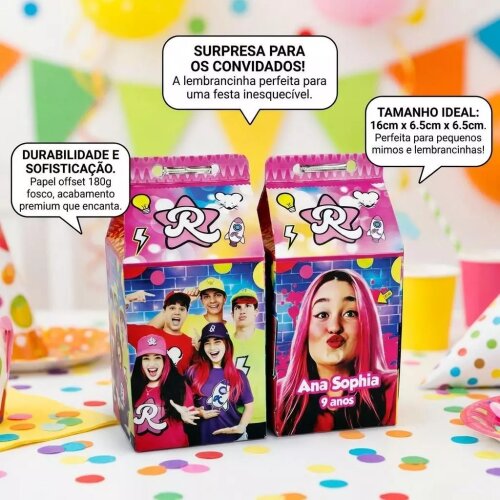Caixa Milk Emilly Vick Os Rosas Personalizada Lembrancinha Festa