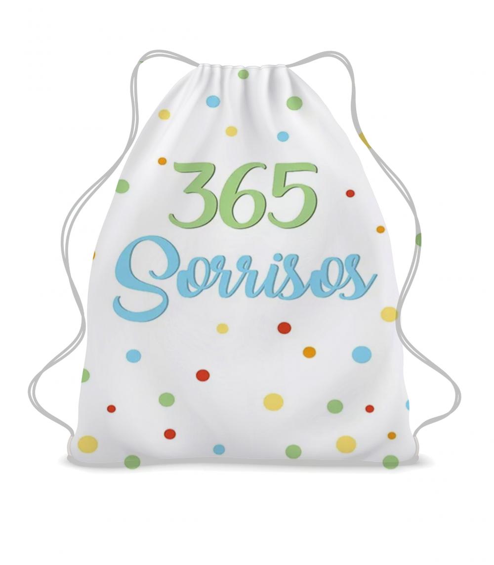Lembrancinha Mochila Saco 365 Sorrisos Personalizada Menina