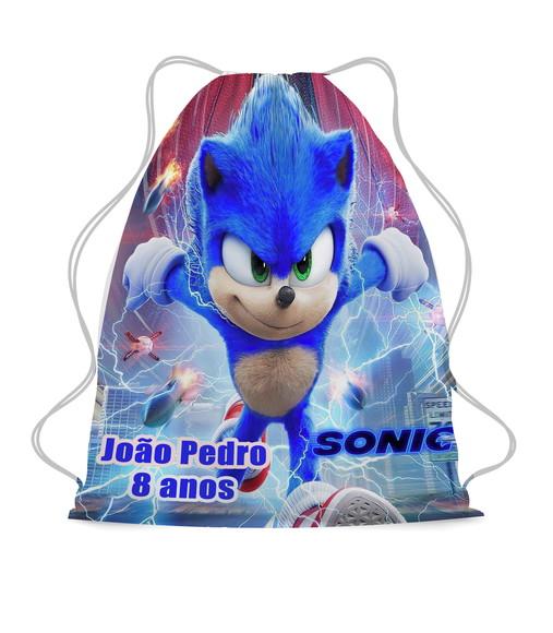 20 Mochilinha Sacochila Mochila Sonic - Aniversário Sonic