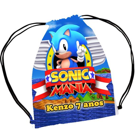 40 Lembrancinha Sacochila Mochila Sonic Game - Aniversário
