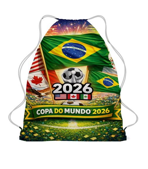 40 Mochila Sacochila Mochilinha Copa do Mundo 2026