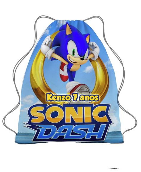 40 Mochilinha Sacochila Mochila Sonic - Aniversário Sonic