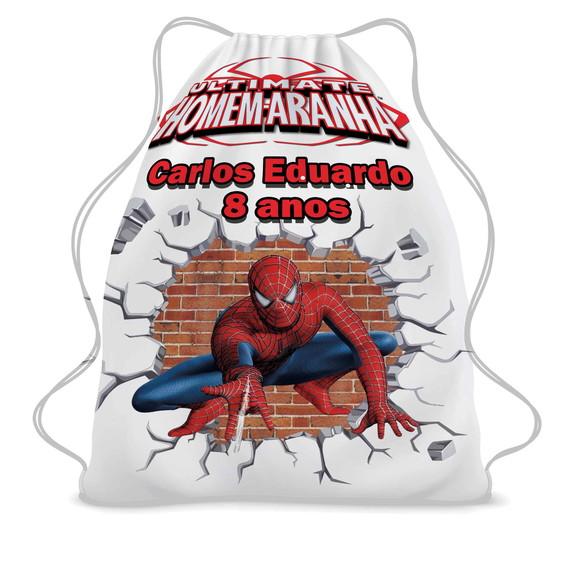50 Lembrancinha Sacochila Mochila Homem Aranha