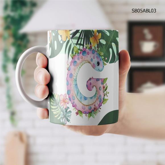 Caneca de Porcelana Alfabeto Personalizada - Todas as Letras