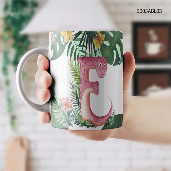 Caneca de Porcelana Alfabeto Personalizada - Todas as Letras