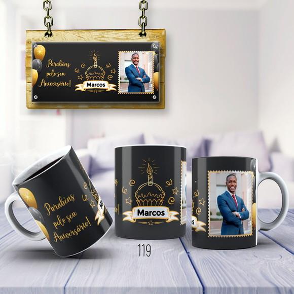 Caneca de Porcelana Anivesário Personalizada