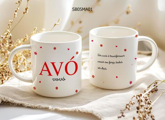 Caneca de Porcelana Dia das Mãe - Presente Criativo