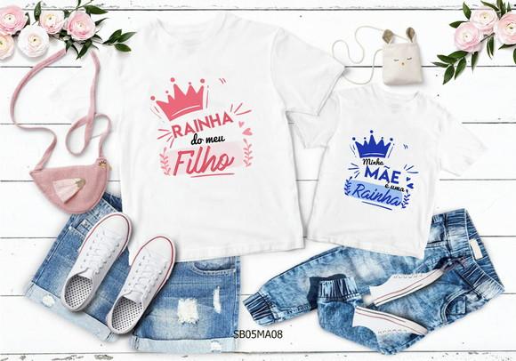Kit 2 Camisetas Dia das Mães Personalizada -mãe Rainha
