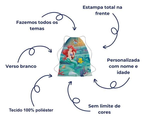 20 Lembrancinha Mochila Personalizada Ariel-aniversário