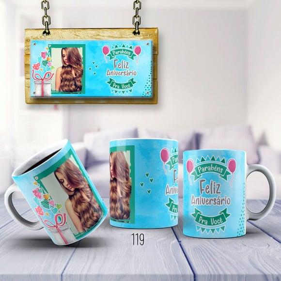 Caneca de Porcelana Anivesário Personalizada