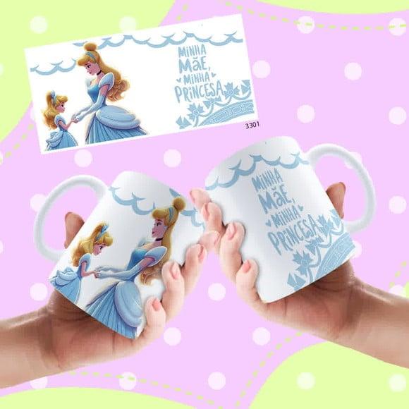 Caneca Dia das Mães Personalizada-princesas Disney