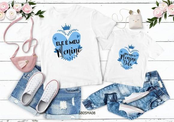 Kit 2 Camisetas Dia das Mães Personalizada - Minha Menina