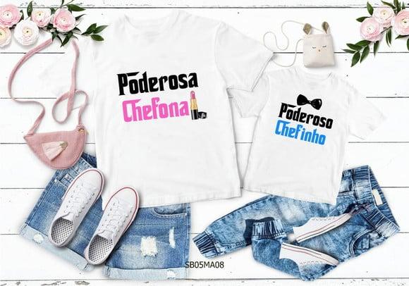 Kit 2 Camisetas Dia das Mães Poderosa Chefona
