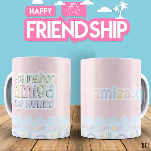 Kit 2 Canecas de Porcelana Amizadl Personalizada