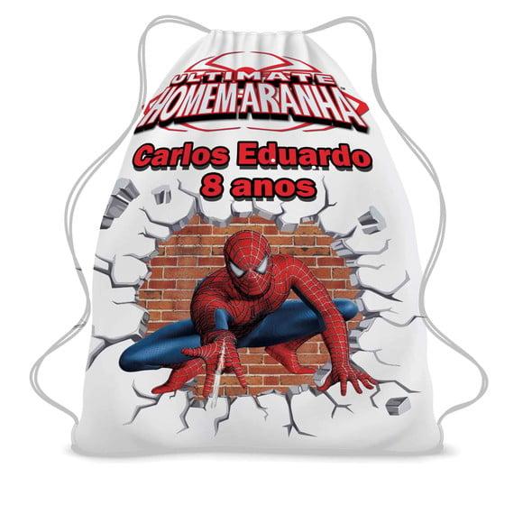 40 Lembrancinha Sacochila Mochila Homem Aranha