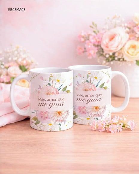 Caneca de Porcelana Dia das Mães Presente Delicado