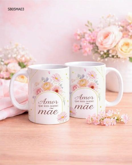 Caneca de Porcelana Dia das Mães Presente Delicado