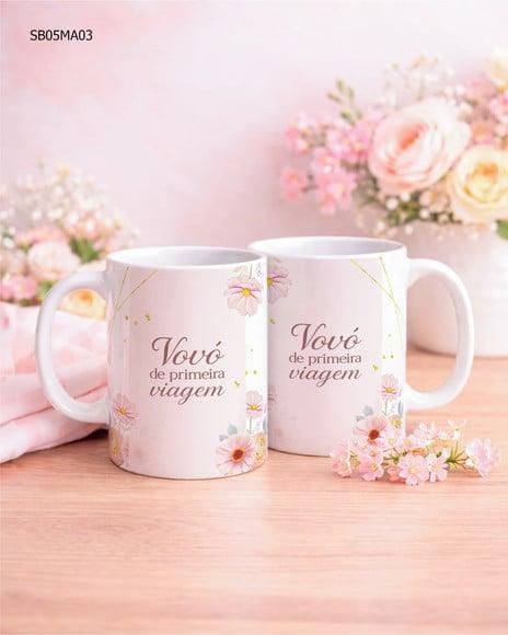 Caneca de Porcelana Dia das Mães Presente Delicado