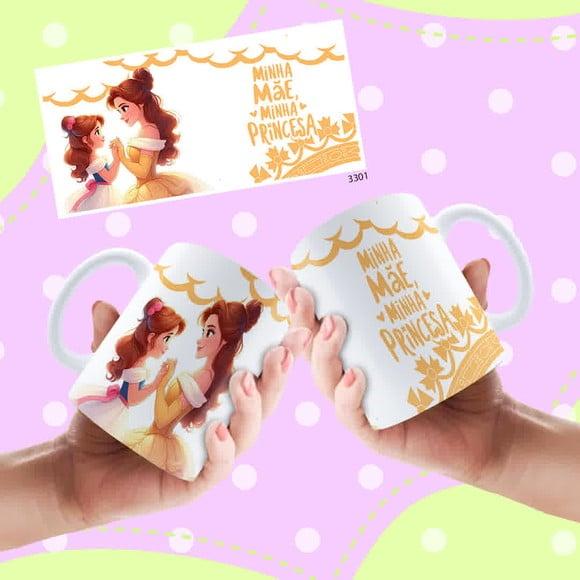Caneca Dia das Mães Personalizada-princesas Disney