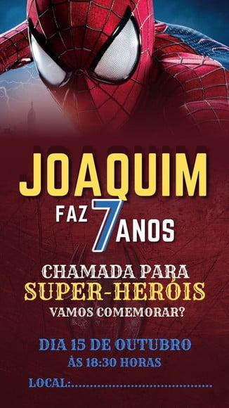 Convite Personalizado Homem Aranha - Convite Aniversário