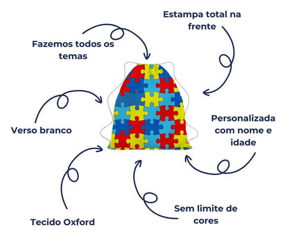 20 Lembrancinha Mochila Personalizada Autismo-autista