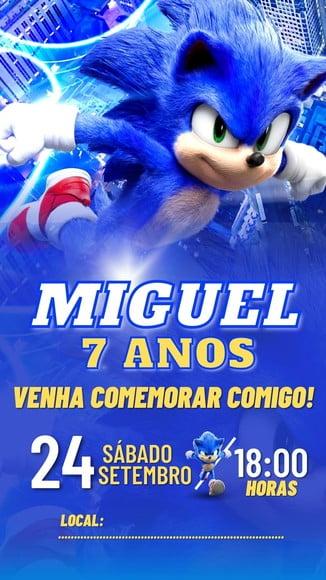 Convite Personalizado Sonic - Aniversário Sonic