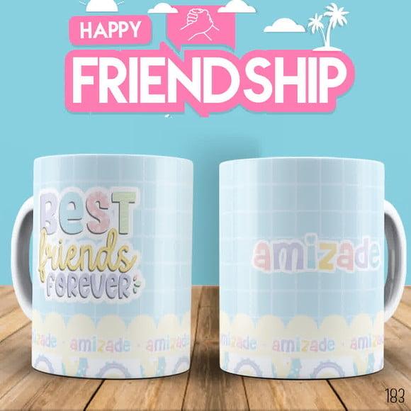 Kit 2 Canecas de Porcelana Amizadl Personalizada